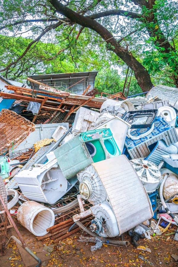 Pile of Used Washing Machine for Recycling Stock Photo Image of used
