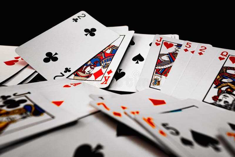 Pile of Playing Cards on Black Background Stock Photo - Image of poker, background: 165249488