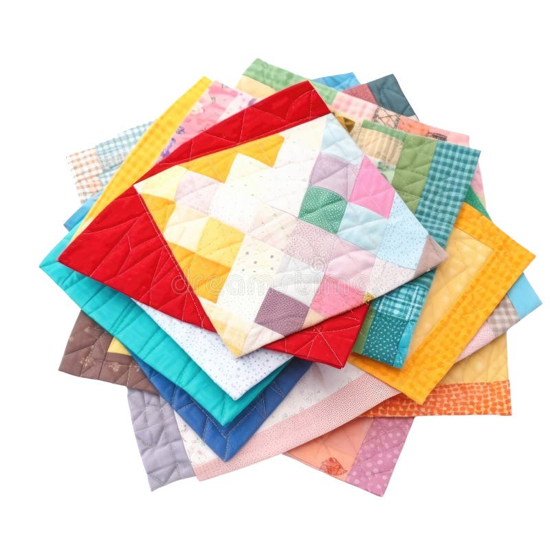 Pile of Quilting Squares Background Stock Photo - Image of squares