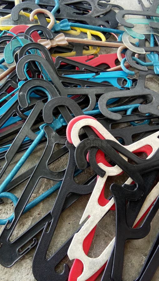 Pile of Recyclable Plastic Hangers Stock Photo Image of glass, basket