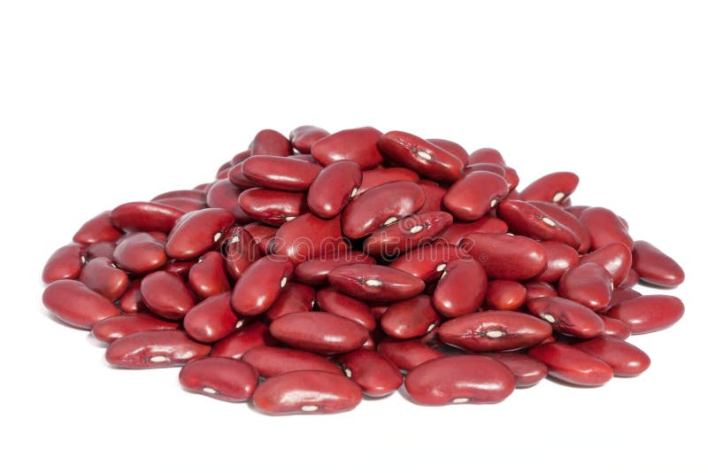Pile Red kidney bean isolated on white background.