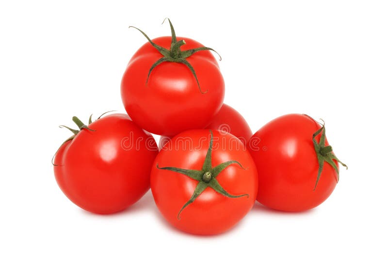 Pile of ripe tomatoes (isolated)