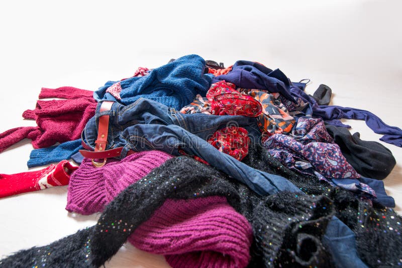 Pile of scattered clothes stock image. Image of overproduction 171363719