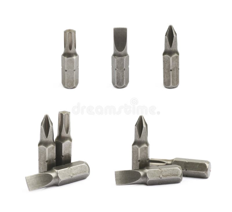 Screwdriver`s replacable bit isolated stock photography