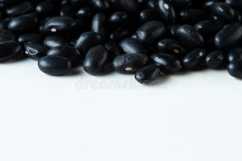 Pile Set of Black Bean, Black Grain Beans Pouring Down Abstract Cloud