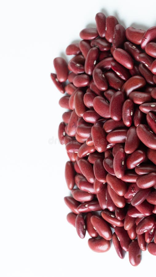 Pile Set of Red Bean, Red Grain Beans Pouring Down Abstract Cloud Group