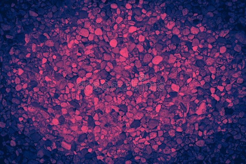 Pile of small stones background texture with pink and blue duotone effect