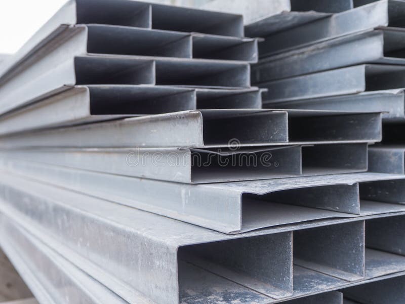 Construction Steel Beams Outdoor Warehouse Stock Photos - Free