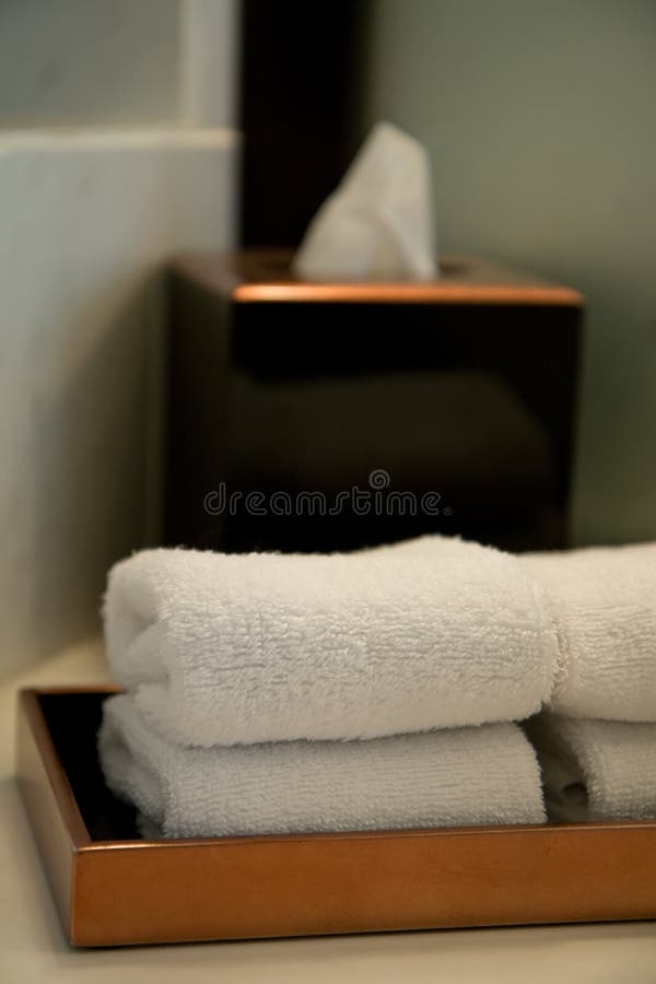 Pile of Towels in a Hotel Bathroom Stock Photo Image of towels, towel