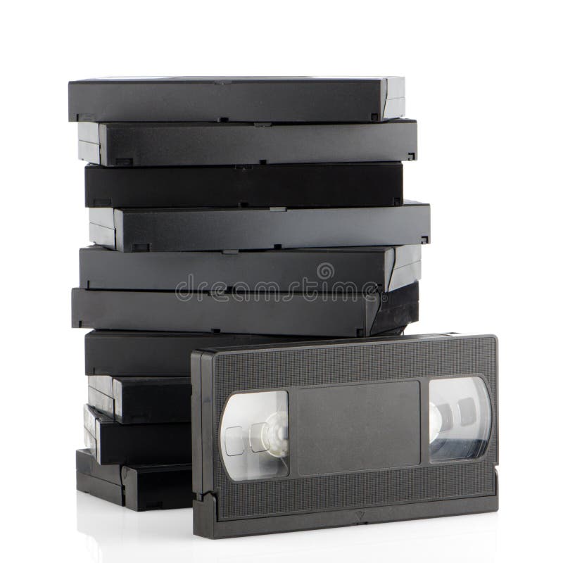Pile of videotapes royalty free stock photos