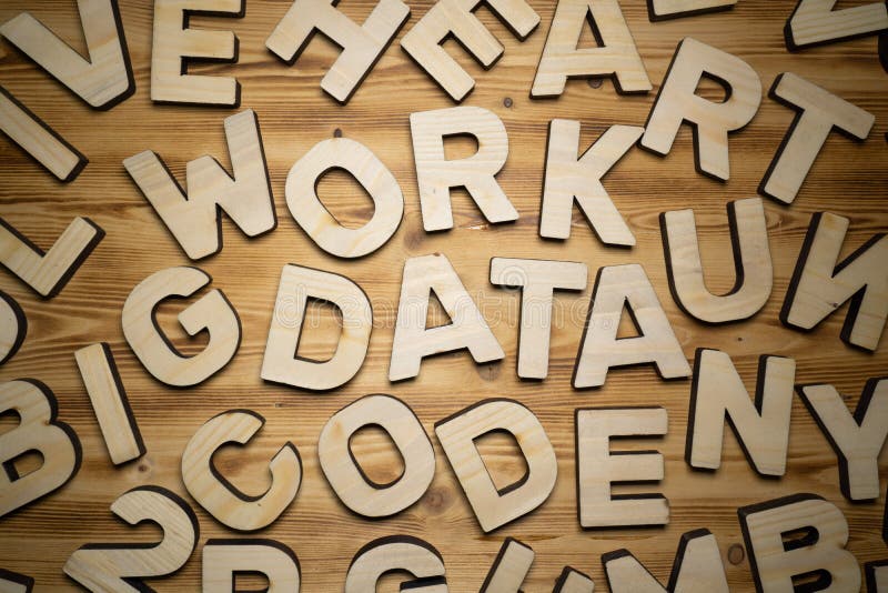 Pile Of Wooden Letters Over The Wooden Surface Stock Image Image of