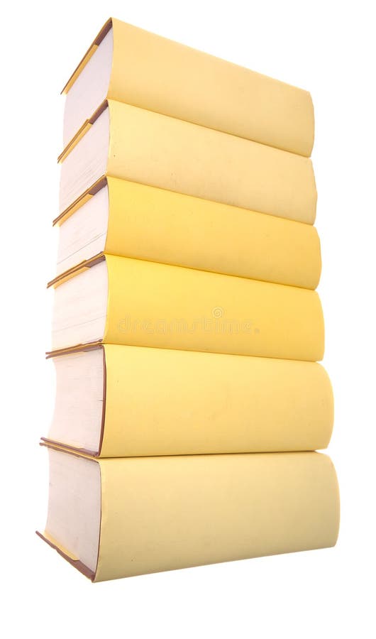 Row of Yellow Books with an Old Leather Bound Book Stock Photo Image of isolated, erudite 7450432