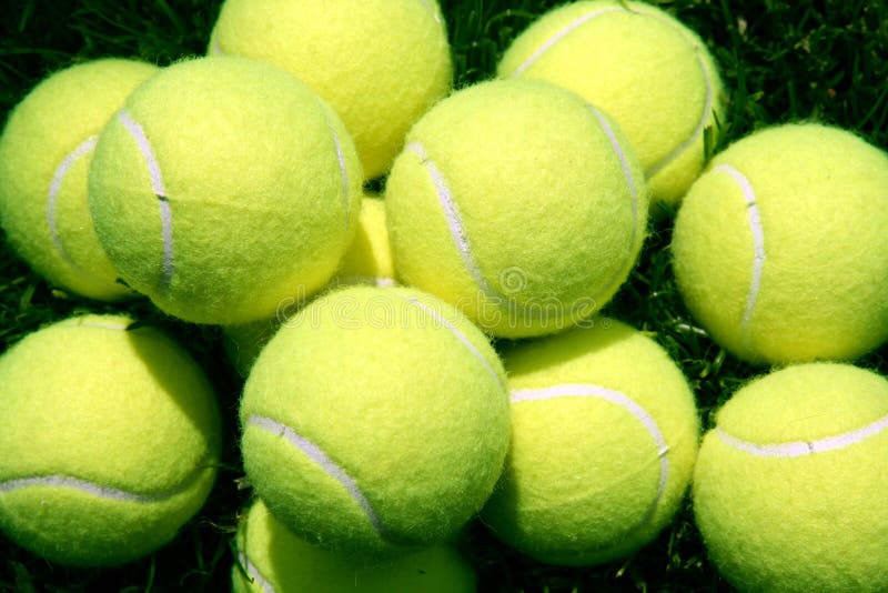 Pile of yellow tennis balls