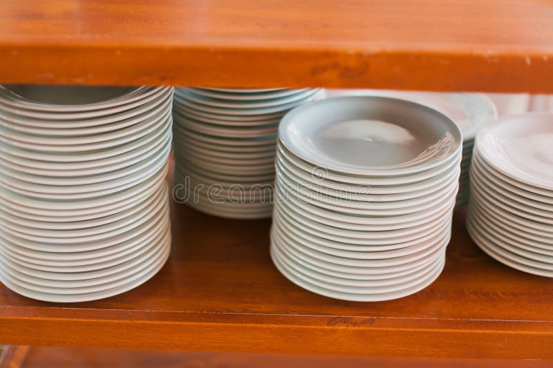 Piled Stack Of Clean Dishes Plates Stock Photo Image of lunch, prepare 54726066