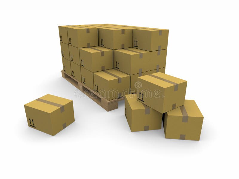 Lots Cardboard Boxes Pile Basement Storage Stock Illustration