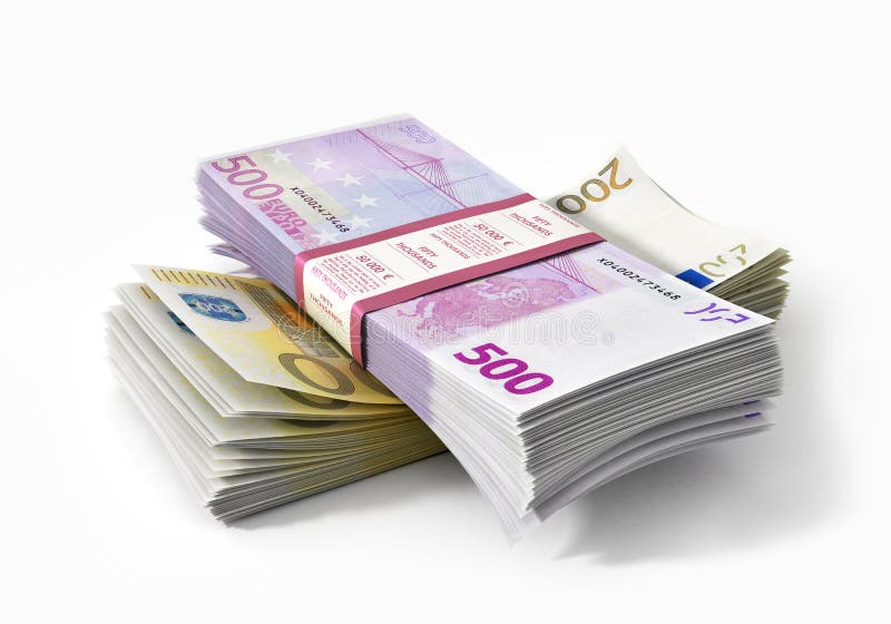 Piles d'argent d'euros images libres de droits Piles d'argent d'euros images libres de droits