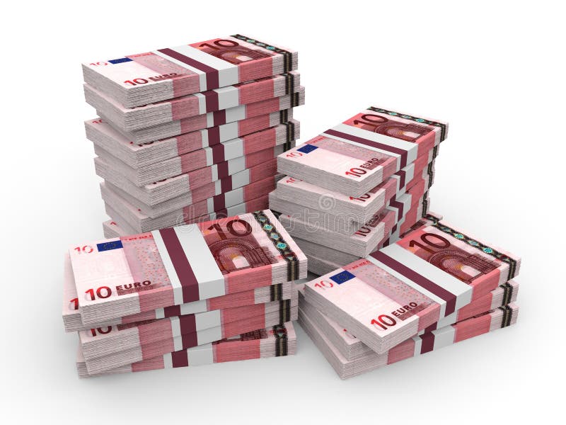 Piles d'argent euro dix illustration de vecteur Piles d'argent euro dix illustration de vecteur