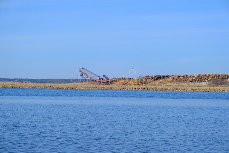 Piles of Logs from the Timber Industry are Ready for Export. in the