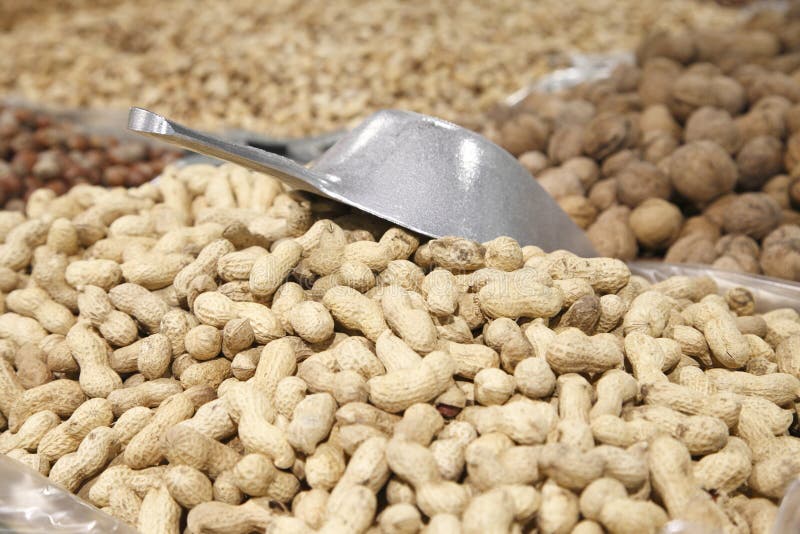 Piles of Peanuts for Sale in Supermarket Stock Photo Image of market