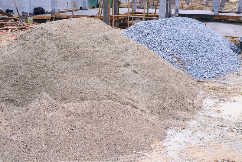 Piles sand and gravel stock photo. Image of concrete 42393152