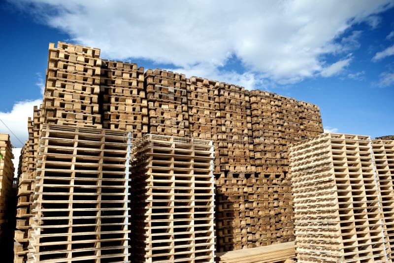 Piles of wooden pallets stock photos Piles of wooden pallets stock photos