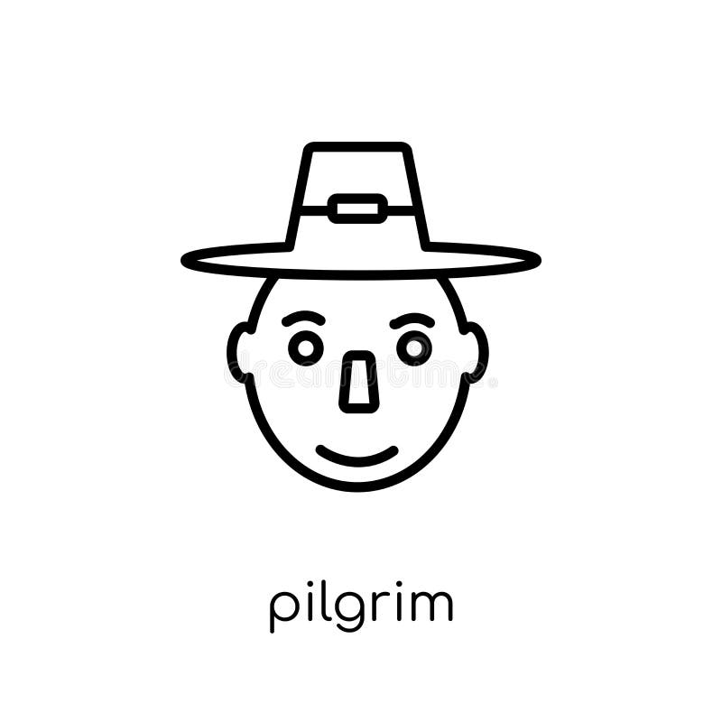 Pilgrim icon. Trendy modern flat linear vector Pilgrim icon on w