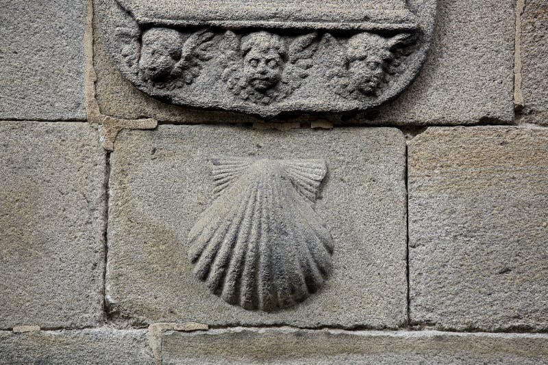 Pilgrim's shell (Venera) symbol of St James royalty free stock photos