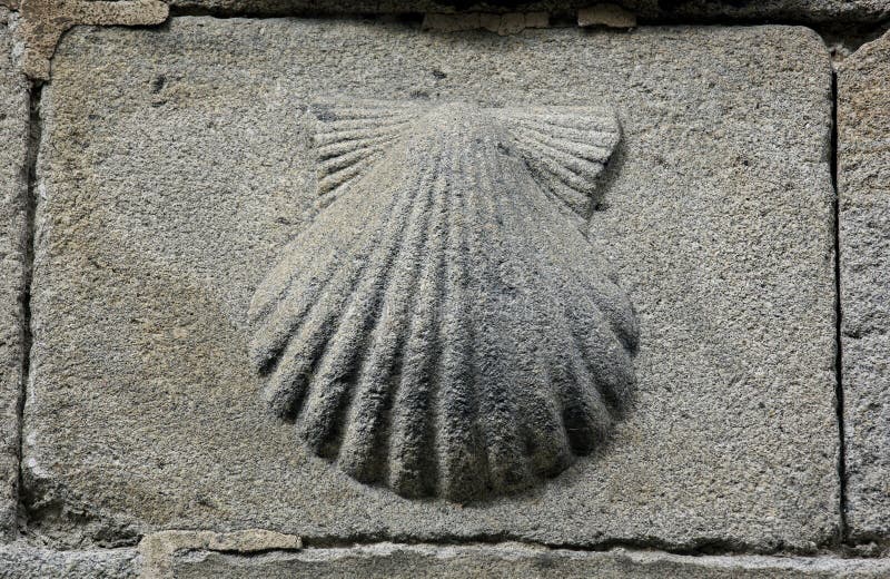 Pilgrim's shell (Venera) symbol of St James royalty free stock photos