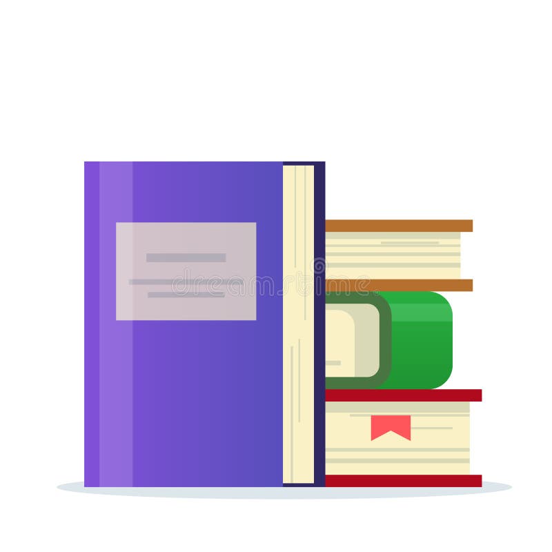 Pilha de livros com um marcador Ícone para a seção da biblioteca ou do livro Ilustração lisa do vetor isolada no fundo branco ilustração stock Pilha de livros com um marcador Ícone para a seção da biblioteca ou do livro Ilustração lisa do vetor isolada no fundo branco ilustração stock