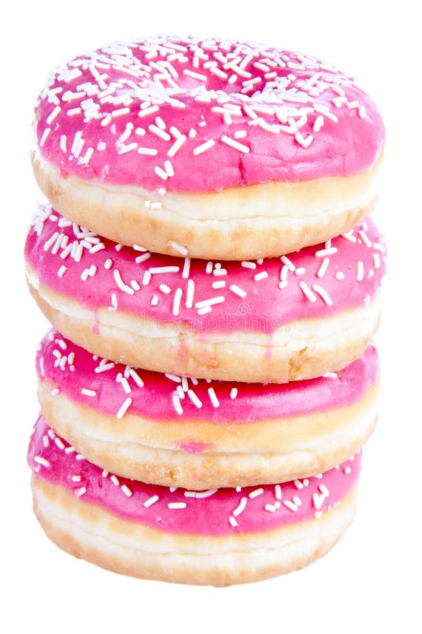 Uma pilha de quatro donuts fotos de stock