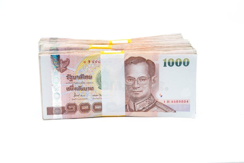 Pilhas de 1000 contas do baht fotografia de stock Pilhas de 1000 contas do baht fotografia de stock