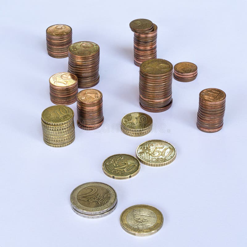Pilhas de euro- moedas fotos de stock royalty free Pilhas de euro- moedas fotos de stock royalty free
