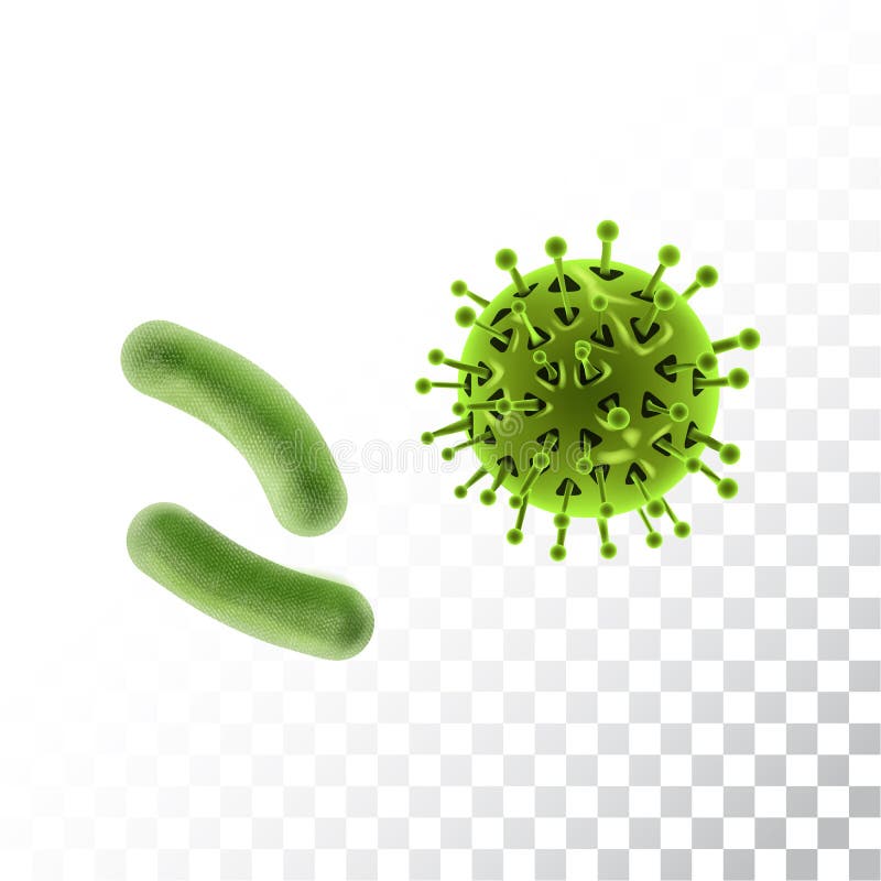 Pilhas ou bactérias do vírus ajustadas Objetos isolados ilustração do vetor