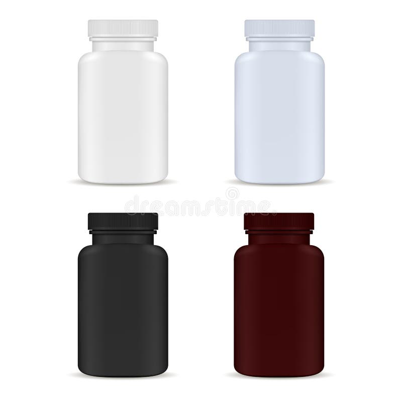 Pill Bottle. Medicine Bottle Set. Plastic Package