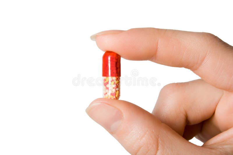 Pill in the hand royalty free stock photo