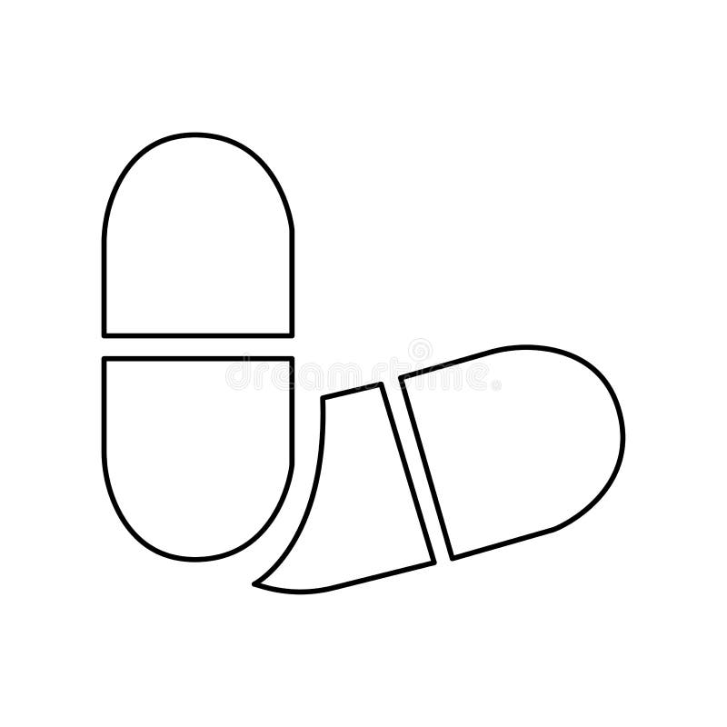 Pill icon on a white background royalty free illustration