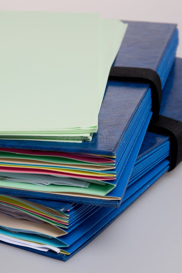 Pill of Papers stack folders isolated on white background stock photo