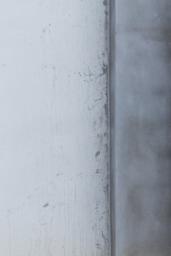 Pillar Cement Concrete and White Wall in Construction Stock Photo