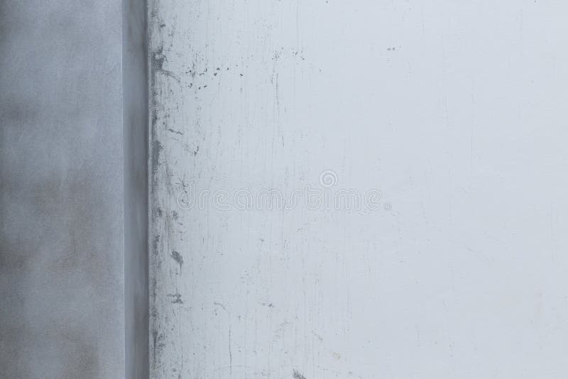 Pillar Cement Concrete and White Wall in Construction Stock Photo