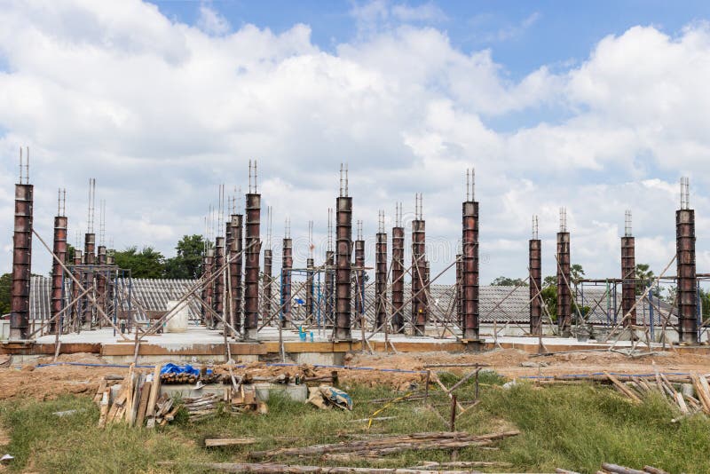 Pillar construction stock photo. Image of board, masonry 61806304