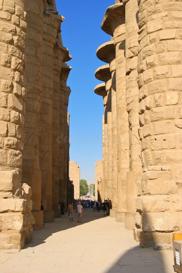 A pillar of Karnak temple. stock photo. Image of pillars 53604162