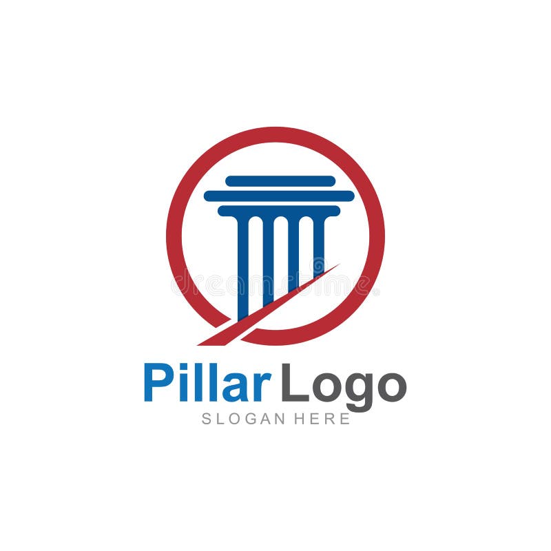 Pillar Logo Vector Template. Stock Vector Illustration of element