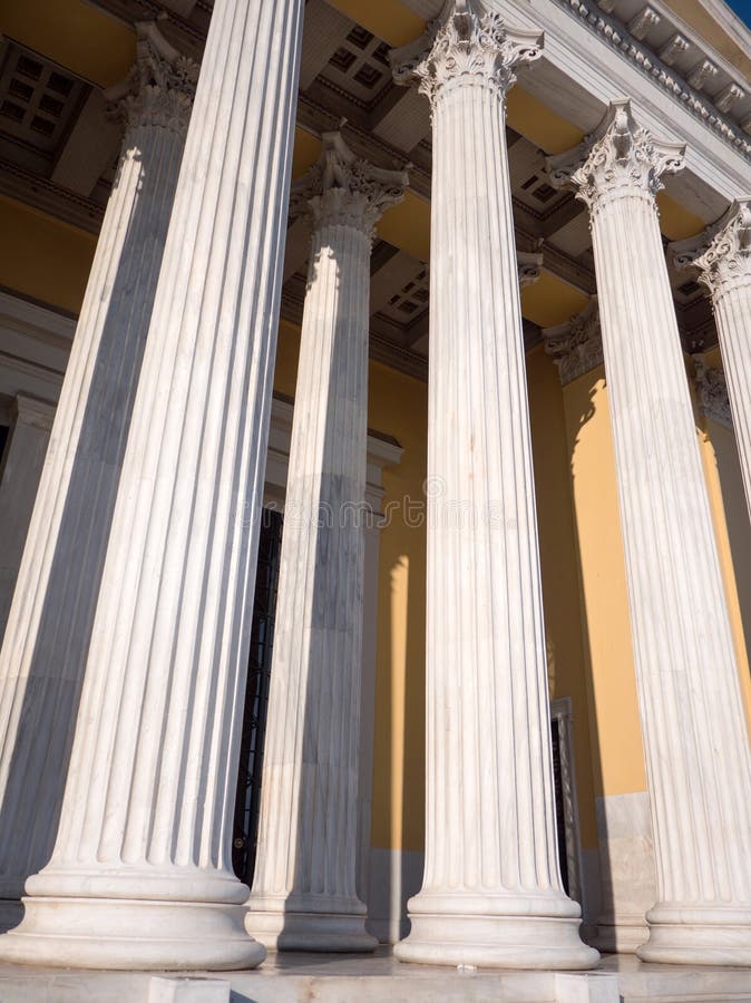 Pillars of a Building in Athens Greece Stock Image Image of culture