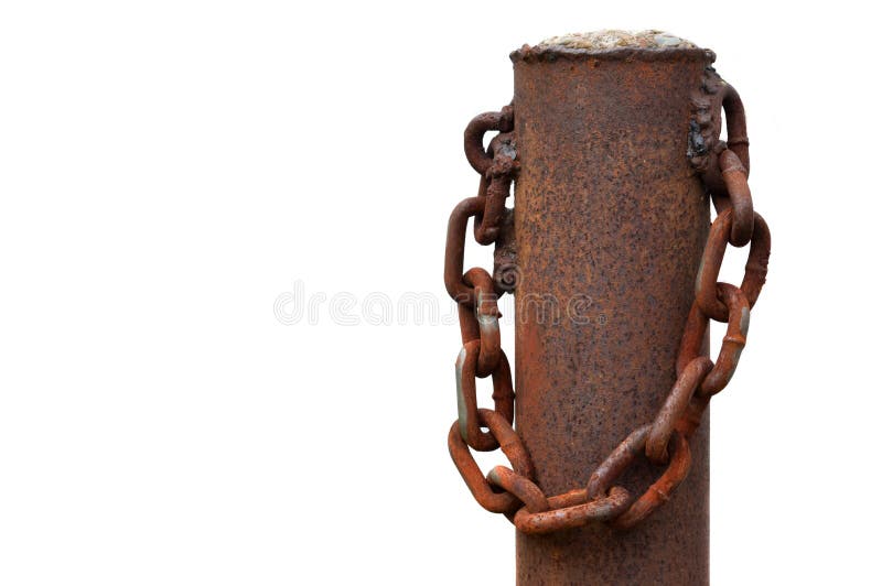 Pillars and iron chain stock photography
