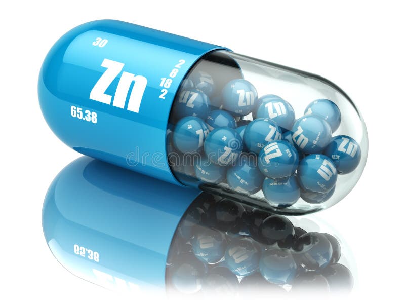 Pillole con gli integratori alimentari dell'elemento dello Zn dello zinco Capsule della vitamina