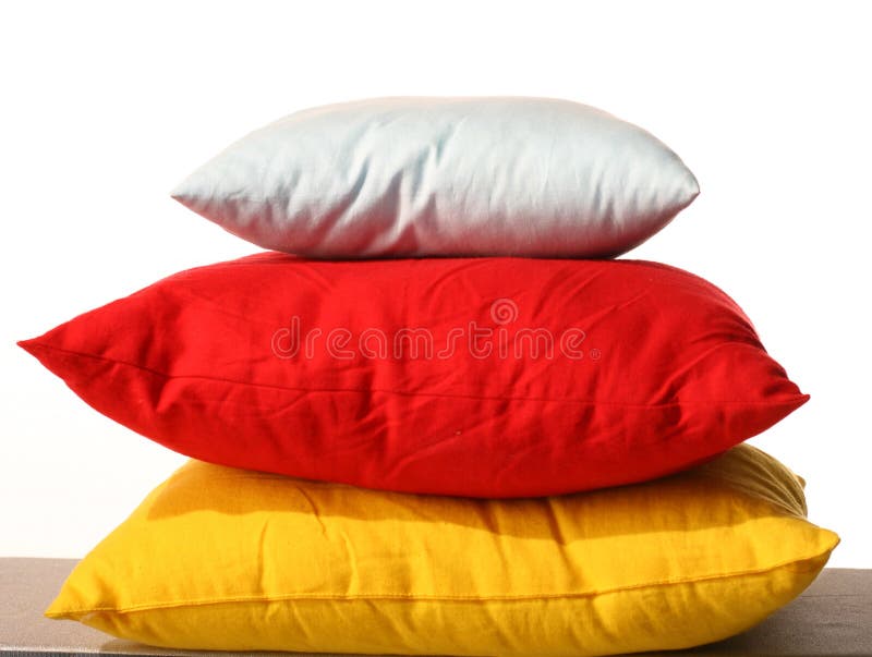 Pillow. White red yellow sleep Pillow. White red yellow sleep