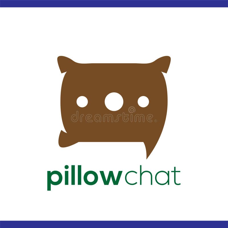 Pillow Chat Talk Logo Vector Template Stock Vector Illustration of