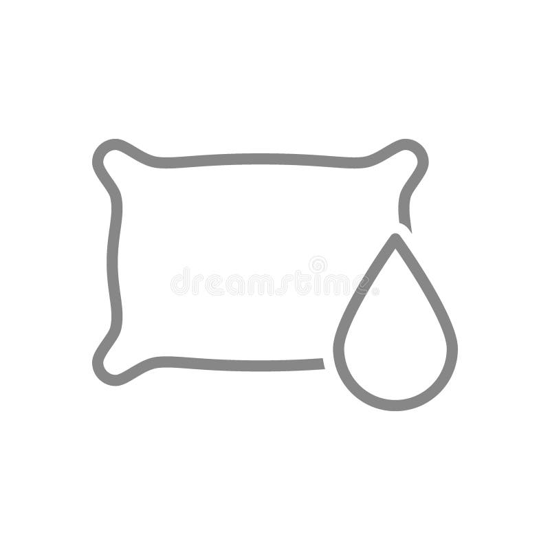 Pillow with drop line icon. Plump pillow for sleeping symbol. Vector illustration. royalty free illustration