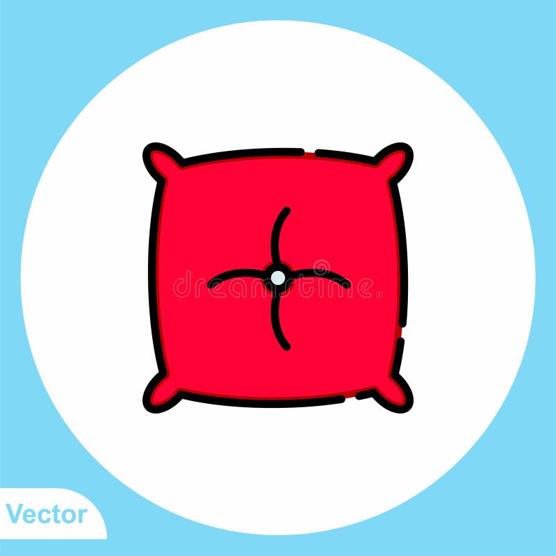 Pillow Flat Vector Icon Sign Symbol Stock Vector Illustration of moon