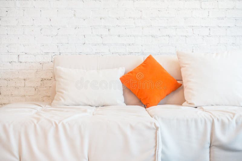 Pillow on sofa stock image. Image of pillows, sofa, room 74895299